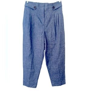 Ann Taylor Blue High-Waisted Cropped Pants